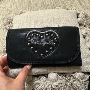 Betsey Johnson Black Studded Women's Clutch